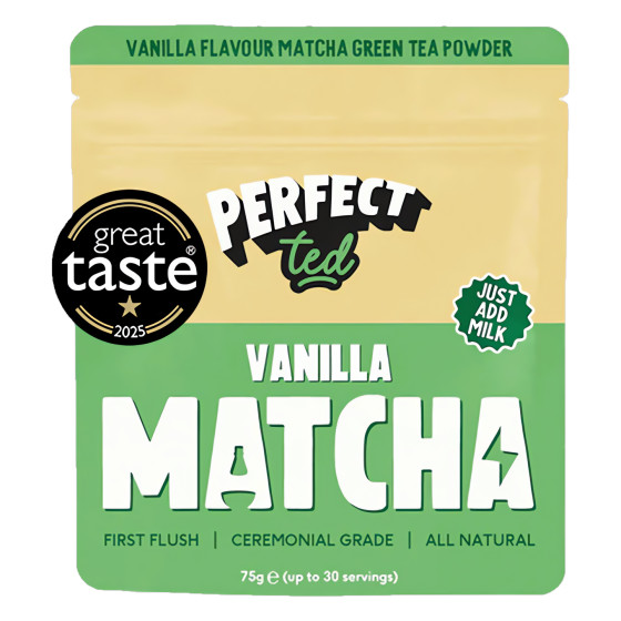 Matcha-te med vaniljsmak PerfectTed, 75 g