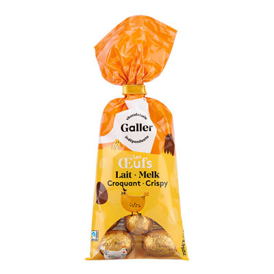 Šokoladiniai saldainiai Galler Small Easter Eggs Bag (Crunchy Milk), 112 g