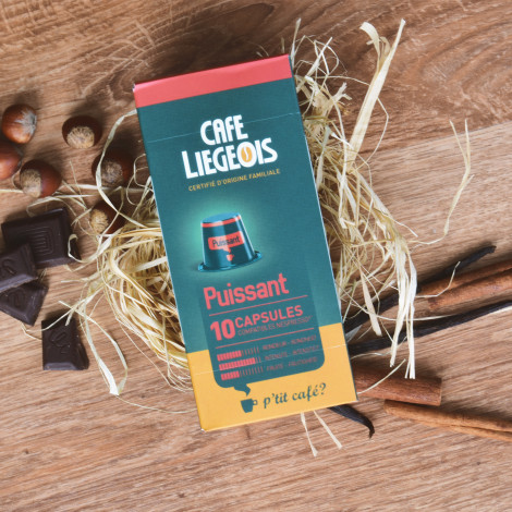 Coffee capsules compatible with Nespresso® Café Liégeois Puissant, 10 pcs.