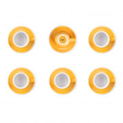 Set espresso kopjes met een schoteltjes Loveramics Egg Yellow, 80 ml, 6 stuks.
