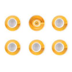 Set espresso kopjes met een schoteltjes Loveramics “Egg Yellow”, 80 ml, 6 stuks.