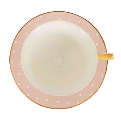 Cup & saucer Bombay Duck Primrose Spotty Pink/White, 180 ml