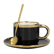 Cup with a saucer and spoon Homla “SINNES Black”, 200 ml