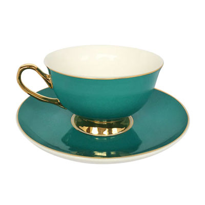 Cup & saucer Bombay Duck “Piccadilly Teal”, 180 ml
