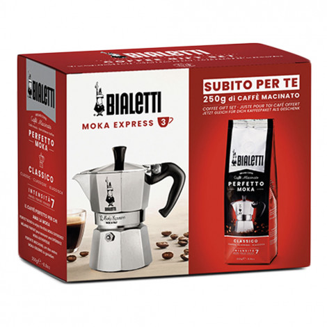 Gift set Bialetti Moka Express 3-cup + Perfetto Moka Classico 250 g