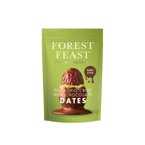 Forest Feast Datteln mit Pistazien-Crisp und Milchschokoladenüberzug, 120 g