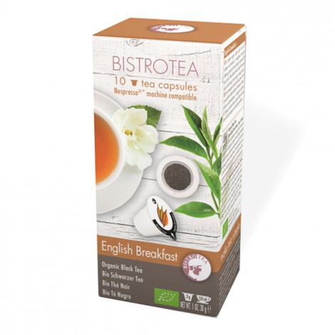 Ekologiškos arbatos kapsulės Nespresso® aparatams Bistro Tea English Breakfast, 10 vnt.