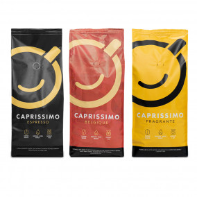 Kafijas pupiņu komplekts “Caprissimo trio strong”, 3 kg