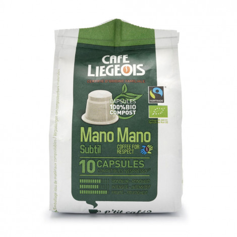 Nespresso® koneisiin sopivat kahvikapselit Café Liégeois ”Mano Mano Subtil”, 10 kpl.