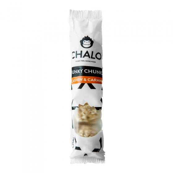 Javainių batonėlis Chalo „Cashew & Caramel“, 32 g Javainių batonėlis Chalo „Cashew & Caramel“, 32 g