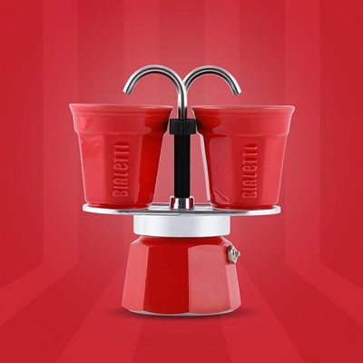 Moka pot Bialetti Mini Express Red - Coffee Friend