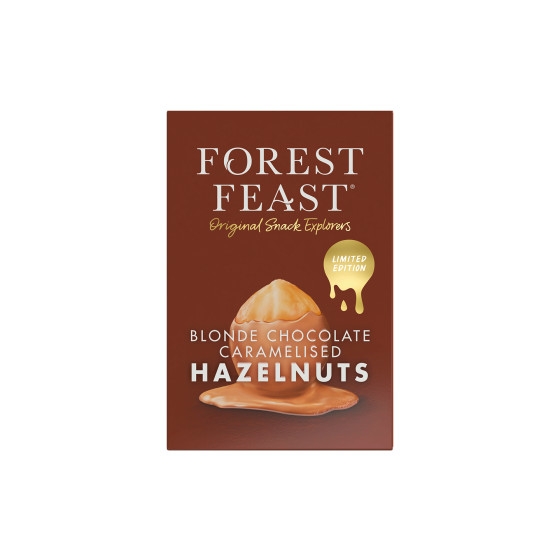 Forest Feast karamellisierte Haselnüsse mit Schokoladenüberzug in einer Geschenktube, 100 g