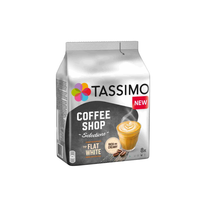 Kaffeekapseln Tassimo Flat White (kompatibel mit Bosch Tassimo KapselMaschinen), 8+8 Stk