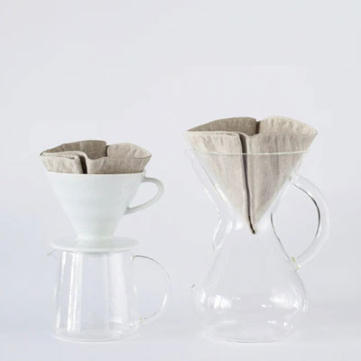 Reusable linen filter for V60 coffee drippers Crooked Nose & Coffee Stories