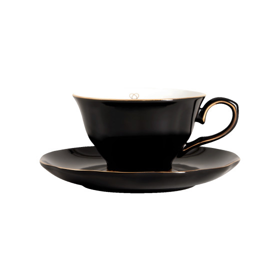 Filiżanka ze spodkiem Homla BARIK Black, 150 ml