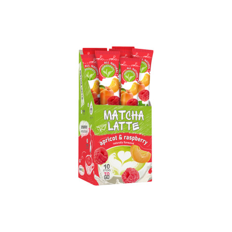 Šķīstošās tējas dzēriens g’tea! Matcha Latte Apricot & Raspberry, 10 gab.