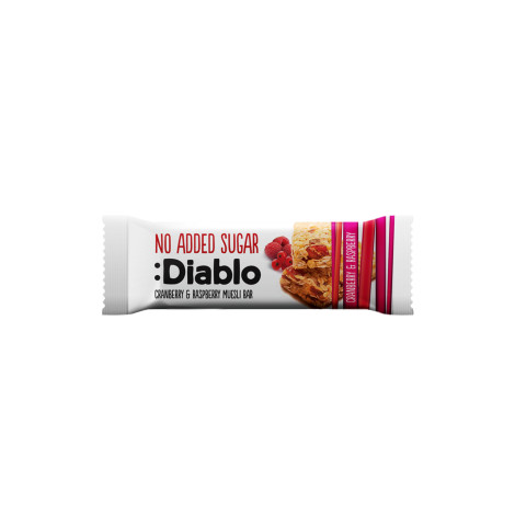 Musli batoniņš bez pievienotā cukura Diablo Sugar Free Cranberry & Raspberry, 30 g
