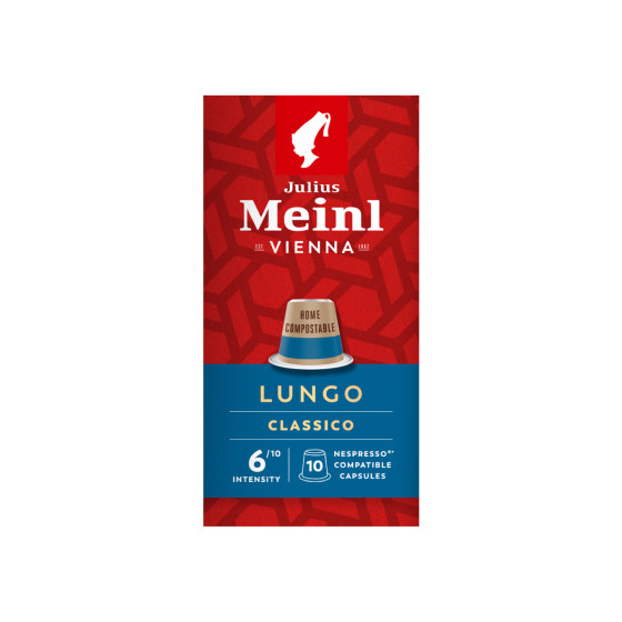 Julius Meinl Lungo Classico koffiecups voor Nespresso®-machines, 10 stuks.