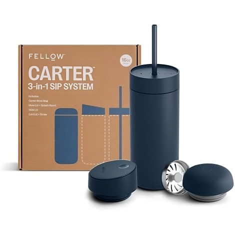 Termo puodelis Fellow Carter 3-in-1 Sip System, 474 ml – Stone Blue