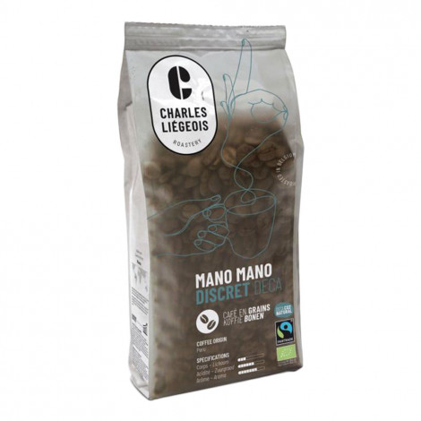 Ekoloģiskās bezkofeīna kafijas pupiņas Charles Liégeois “Mano Mano Discret Deca”, 250 g