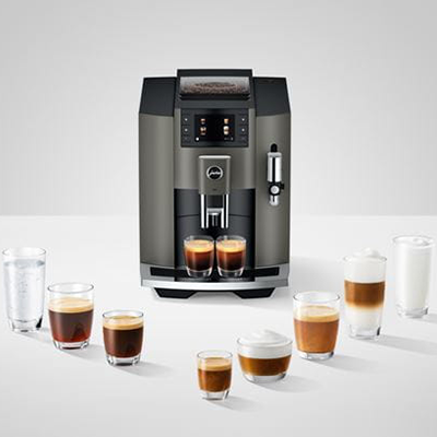 JURA E8 Dark Inox (EC) automatinis kavos aparatas – pilkas