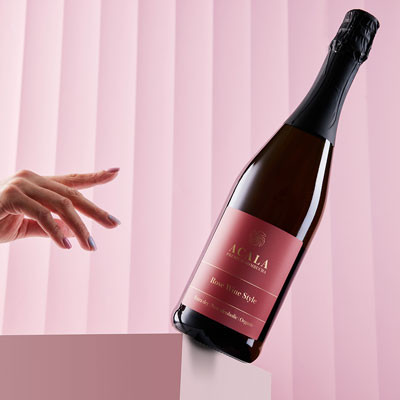Orgaaniline peen kihisev kääritatud teejook ACALA Premium Kombucha Rose Wine Style, 750 ml