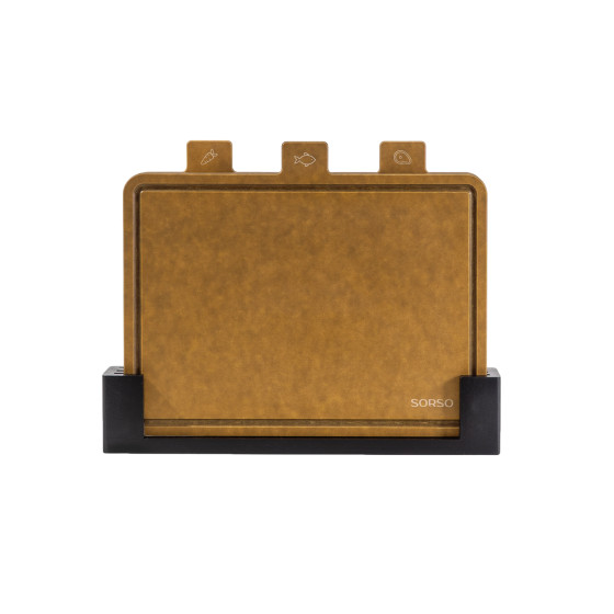 SORSO Home Harmony System Schneidebretter aus Zellulosefaser mit Ständer, 3 Stk.