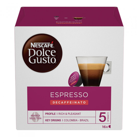 Kavos kapsulės NESCAFÉ Dolce Gusto „Espresso Decaffeinato”, 16 vnt. Kavos kapsulės NESCAFÉ Dolce Gusto „Espresso Decaffeinato”, 16 vnt.