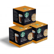 Lot de capsules de café compatibles avec Dolce Gusto® Starbucks Caramel Macchiato, 3 x 6 + 6 pcs.