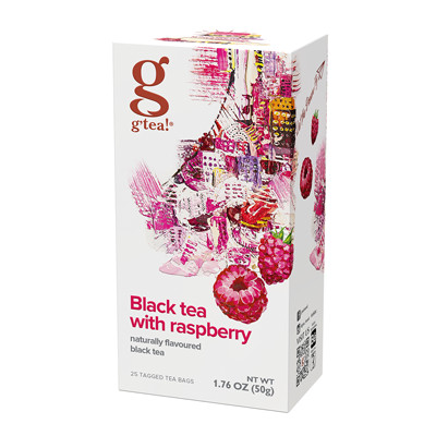 Melnā tēja g’tea! Black Tea With Raspberry, 25 gab.