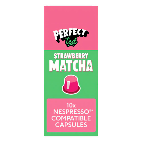 Jordgubbssmakade matchakapslar för Nespresso® Original kaffemaskiner PerfectTed, 10 st.