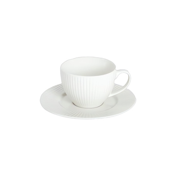 Homla SIENNA White kopp med fat, 240 ml