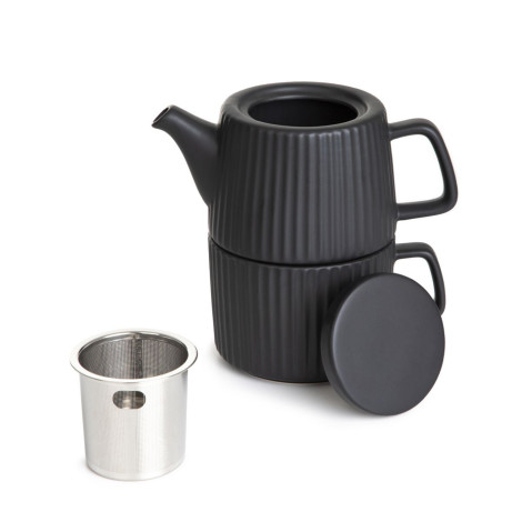 Teapot with a mug Homla MULEN Black, 650 ml