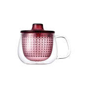 Cup with a strainer and lid Kinto UNITEA Wine Red, 350 ml
