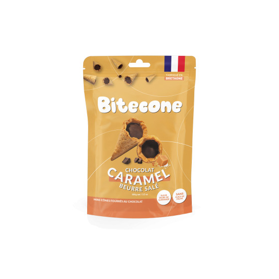 Bitecone-minitötteröt maitosuklaalla ja suolatun voikaramellin täytteellä, 100 g