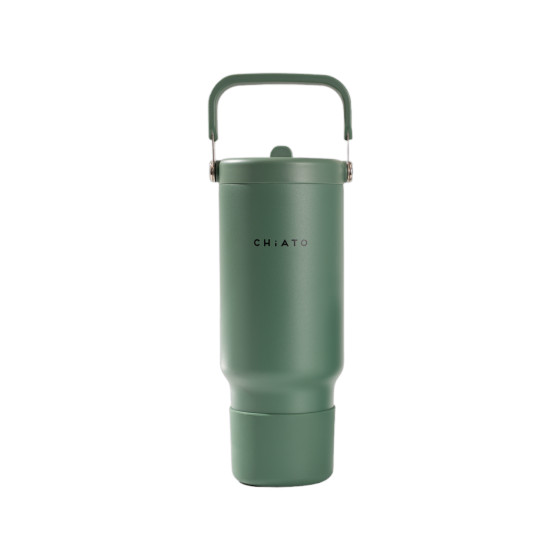 CHiATO Home freshSIP Sage Green isolerad tumbler - lock med uppfällbart sugrör, 946 ml – Grön