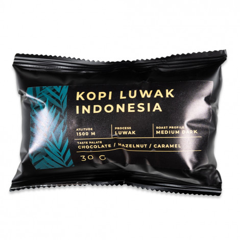 Rūšinės kavos pupelės Indonesia Kopi Luwak, 30 g