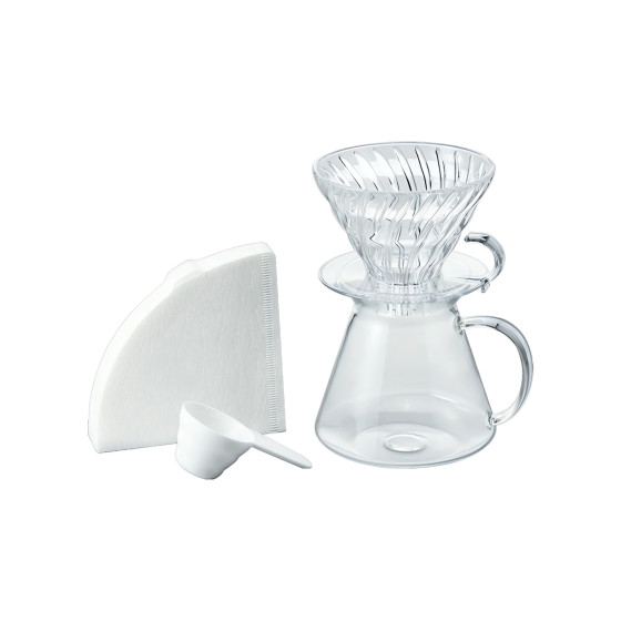 Szklany zestaw do zaparzania Hario V60