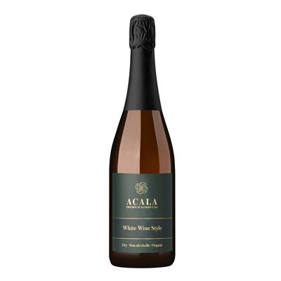 Ekologisk fin mousserande fermenterad te-dryck ACALA Premium Kombucha White Wine Style, 750 ml