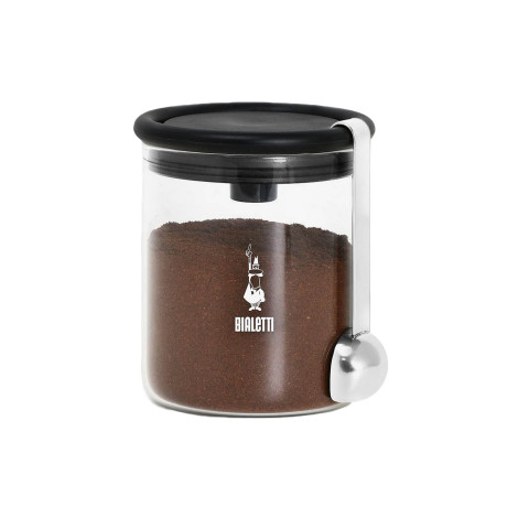Waste-preventing glass coffee jar Bialetti