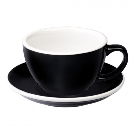 Café Latte kuppi ja lautanen Loveramics ”Egg Black”, 300 ml
