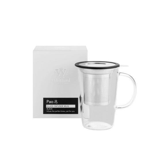 Kubek z zaparzaczem Whittard of Chelsea Black Glass Pao, 400 ml
