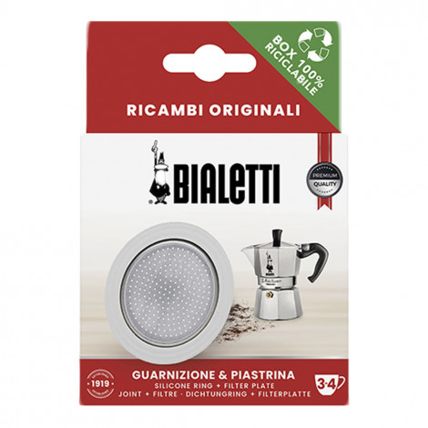 Gasket and filter plate for Bialetti Induction 3-cup moka pots