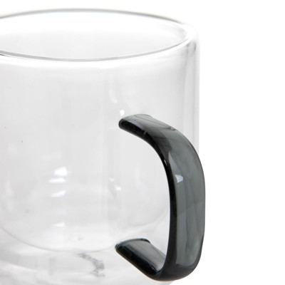 Dvigubo stiklo stiklinės su rankenėle Homla CEMBRA RETRO, 2 x 320 ml