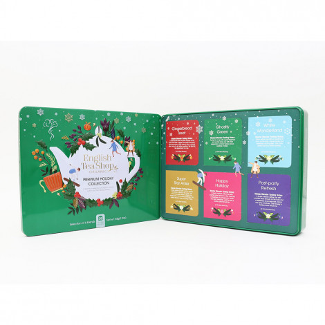 Thee set English Tea Shop Premium Holiday Collection Green Gift Tin, 36 pcs.