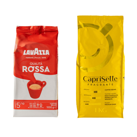 Set koffiebonen Lavazza Qualita Rossa + Caprisette Fragrante, 2 kg