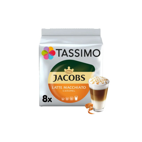 Capsules de café Tassimo Latte Macchiato Caramel (compatibles avec les machines à capsules Bosch Tassimo), 8+8 pcs.