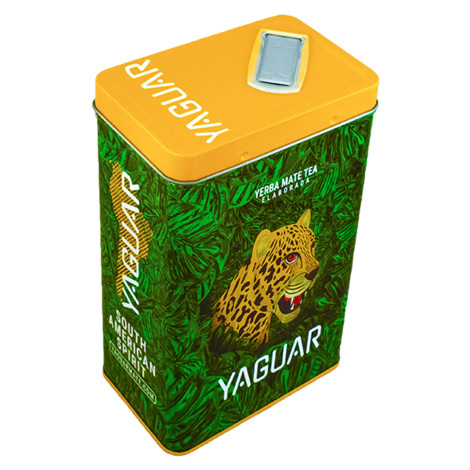 Mate tea Yaguar Mango Tango in a tin with a dispenser, 500 g