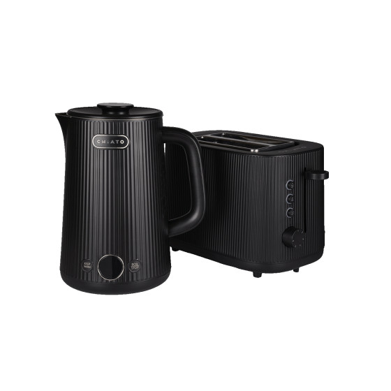 Zestaw śniadaniowy CHiATO – czajnik heatPLAY i toster toastPLAY – czarny