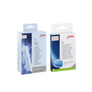 Priežiūros priemonių rinkinys JURA Vandens filtrai Claris Blue+, 3 vnt. + Trijų fazių valymo tabletės, 6 vnt.